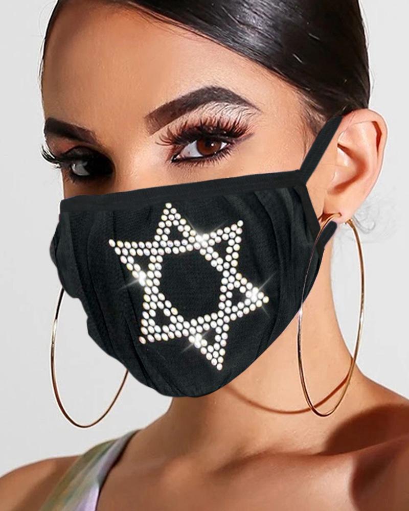 

Studded Glitter Breathable Mouth Mask Reusable, Style6