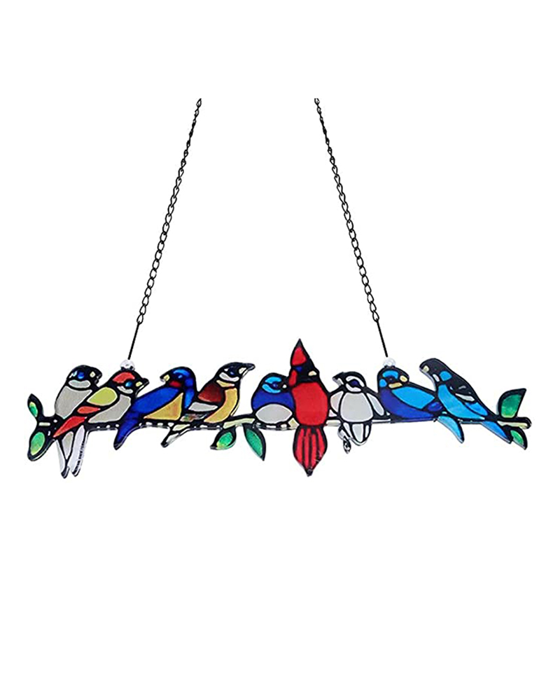 

Glass Window Panel Handcraft Stained Glass Window Hangings Chain Ornament, Multicolor