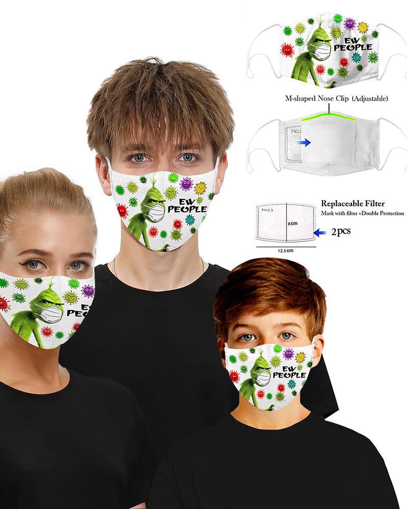 

Christmas Cartoon Print PM 2.5 Breathable Face Mask, Style7