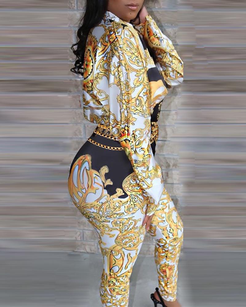 baroque print jumpsuit