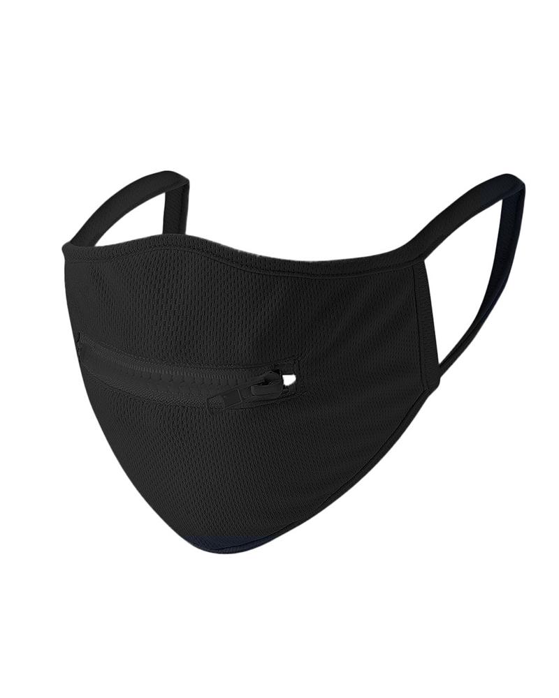 

Colorblock Zipper Front Mouth Mask, Black