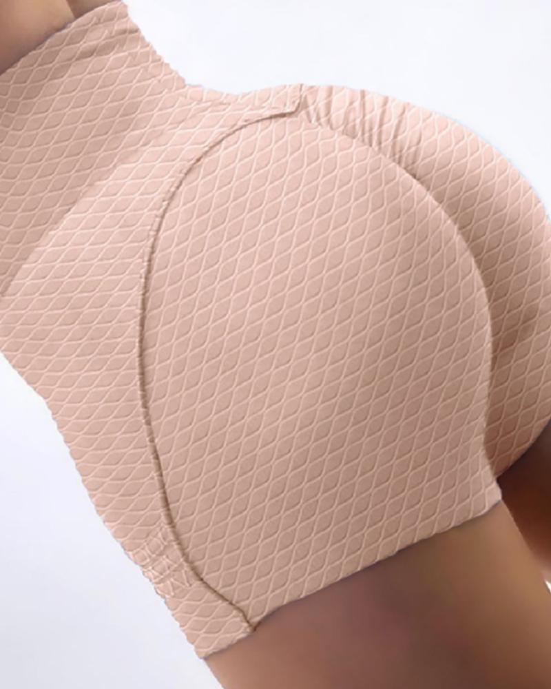

High Waisted Tummy Control Butt Lifting Yoga Shorts, Pink