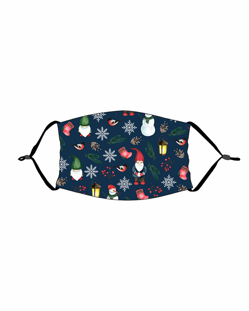 

Christmas Print PM 2.5 Adjustable Face Mask For Adults, Style1