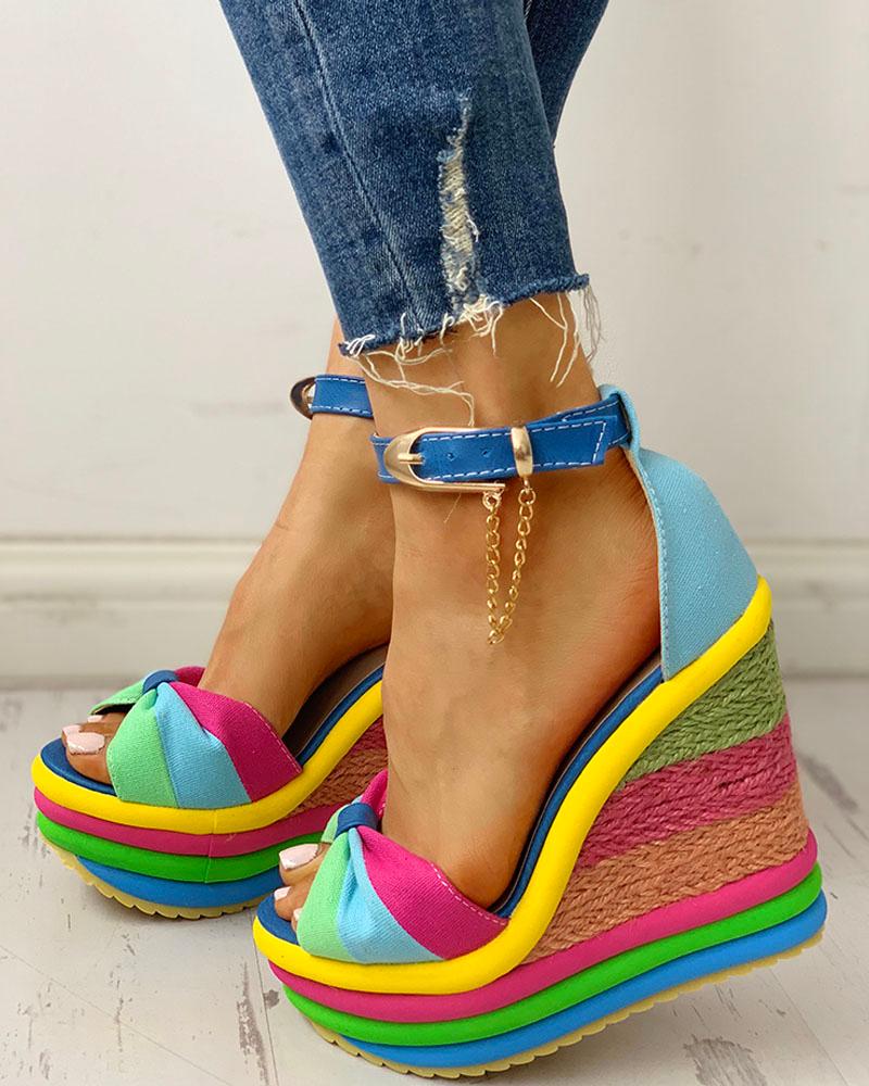 colorful wedge sandals