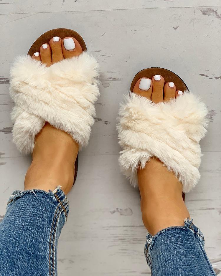 fluffy shoes