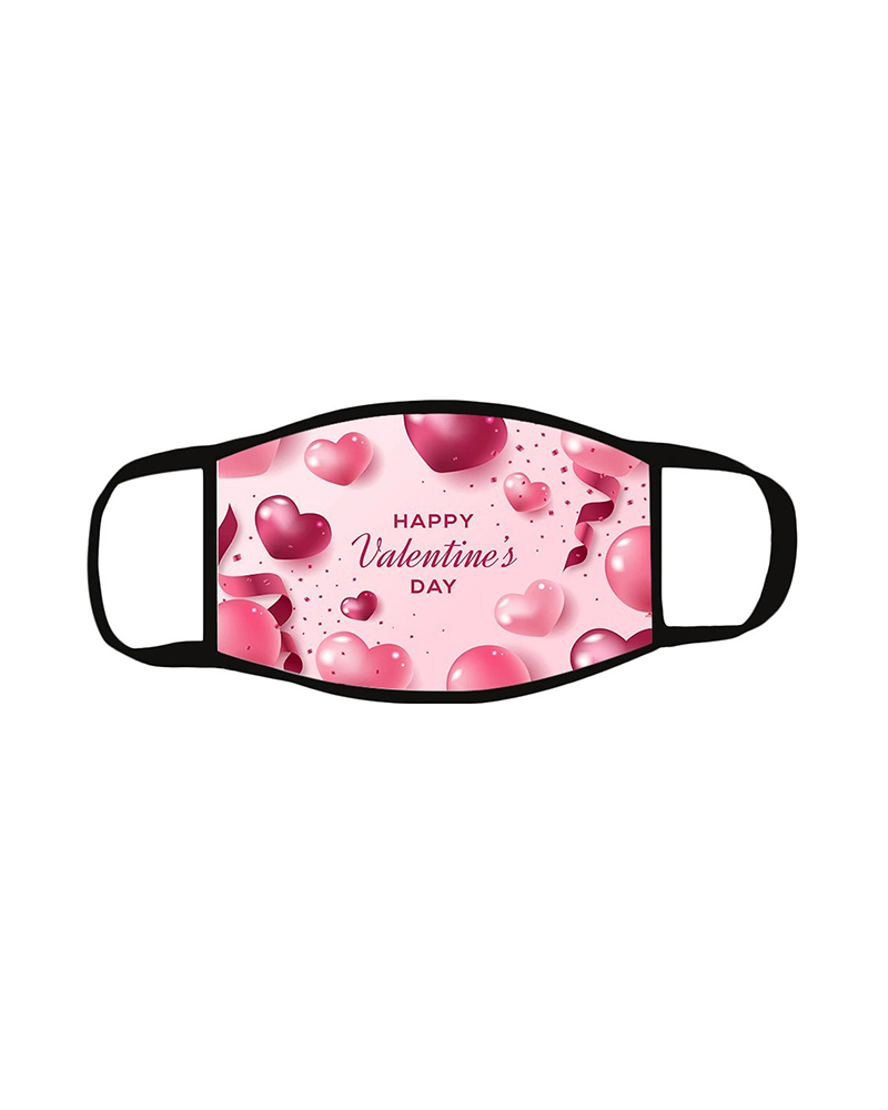 

Heart Letter Print Breathable Face Mask, Style5