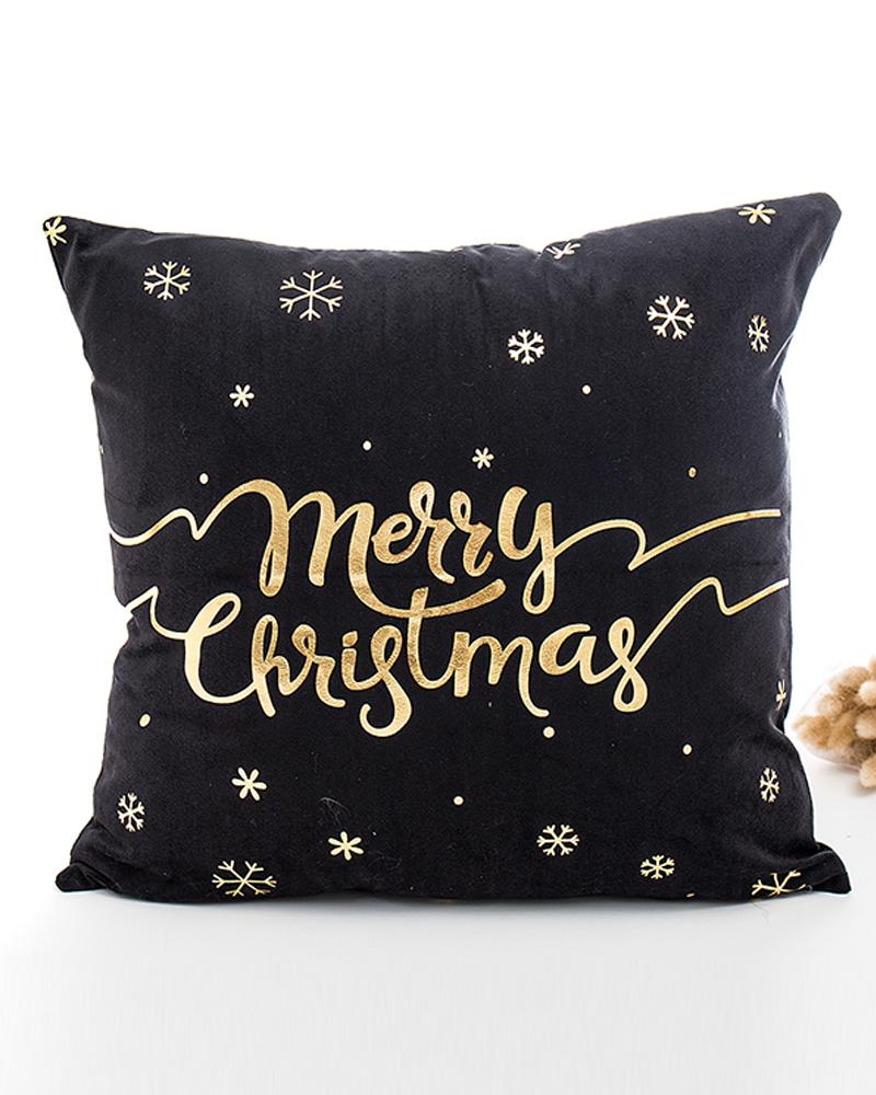 

Christmas Print Bronzing Cushion Cover Without Filter, Style3