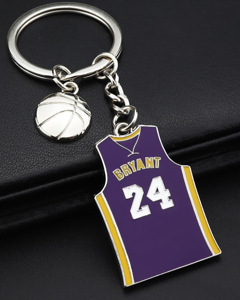 

Kobe Bryant 8/24 Uniforms & Basketball Keychain, Purple