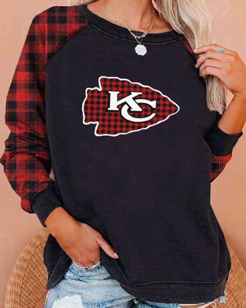 

Letter Print Long Sleeve Casual Sweatshirt, Style6