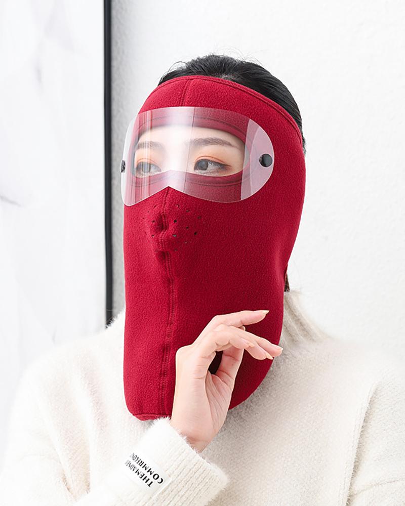 

Velcro Breathable Face Bandana With Eyes Shield, Wine red