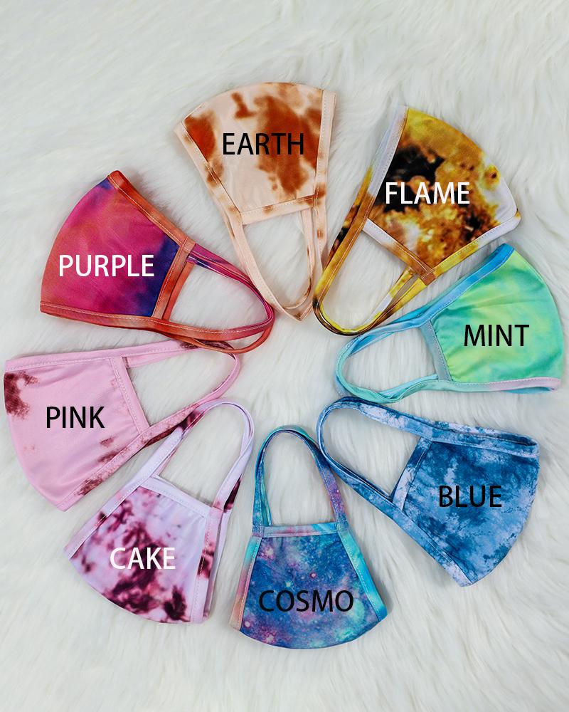 

5PCS/Set Randomly Dispatched Tie Dye / Starry Sky Print Face Mask(Colors/Patterns Sent Randomly, Multicolor