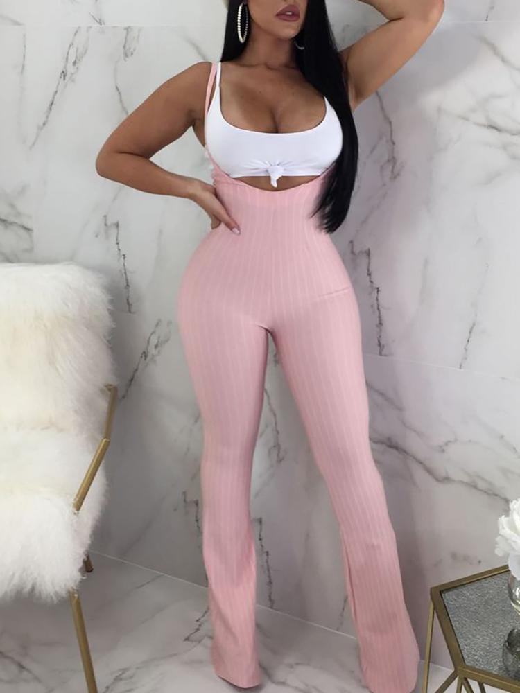 high waist suspender jumpsuit