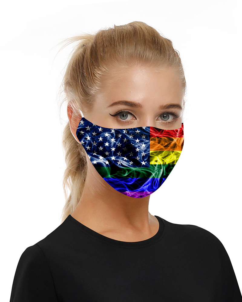 

Stars Print Mouth Mask Breathable Washable And Reusable With Replaceable Filter, Multicolor