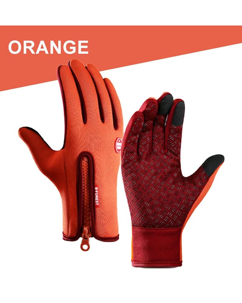 

Windproof Cycling Gloves Touch Screen Riding MTB Bike Bicycle Gloves Thermal Warm, Orange