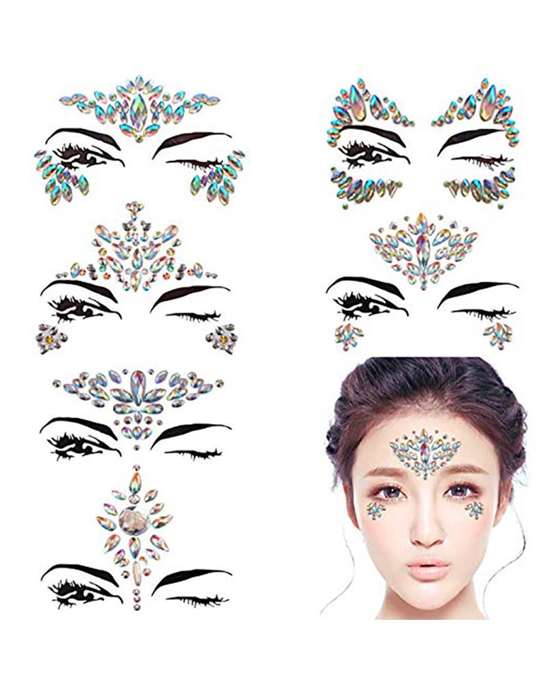 

Face Gems Tattoo Stickers Acrylic Crystal Glitter Stickers, Style3