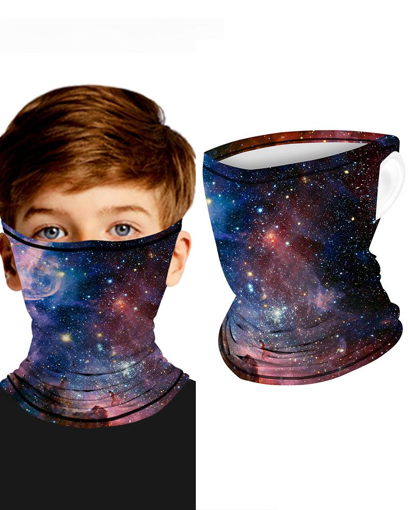 

Print Breathable Ear Loop Face Bandana Headwrap For Children, Dark blue