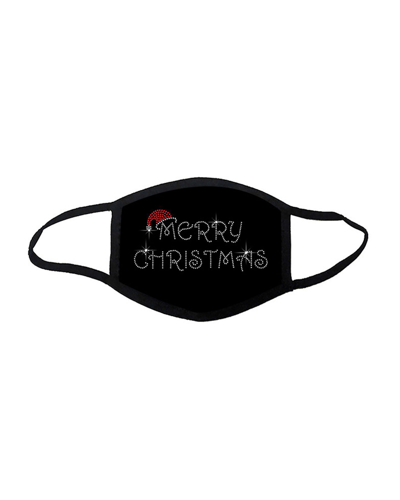 

Christmas Letter Pattern Studded Breathable Face Mask, Style8