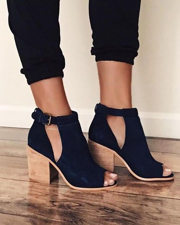 block heel open toe pumps