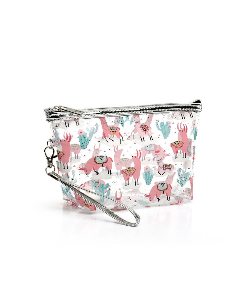 

Animal / Fruit Print Transparent Waterproof Makeup Bag, Style11