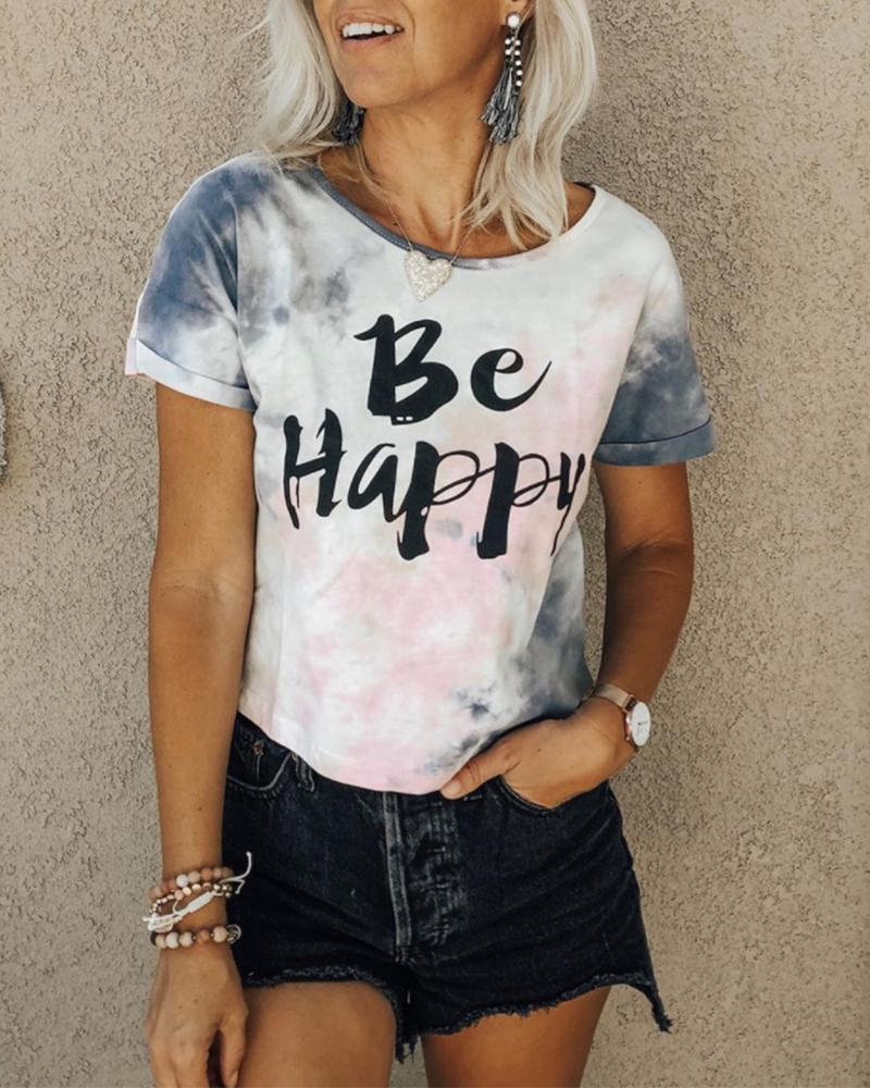 

Tie Dye Round Neck T-shirt, White