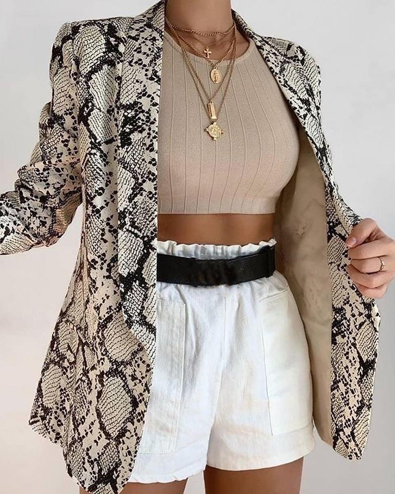 

Snakeskin Long Sleeve Suit Coats