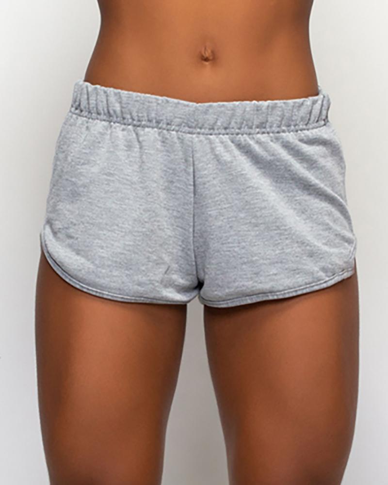 

Plain Sport Shorts Yoga Dance Short Athletic Shorts, Gray