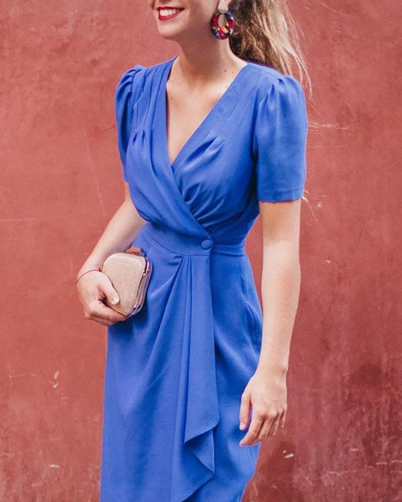 wrap midi occasion dress