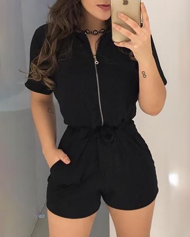 short sleeve shorts romper