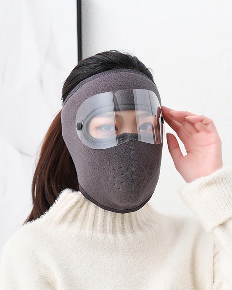 

Velcro Breathable Face Bandana With Eyes Shield, Gray