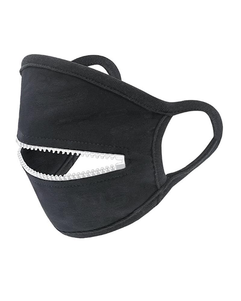 

Zipper Design Breathable Face Mask, White