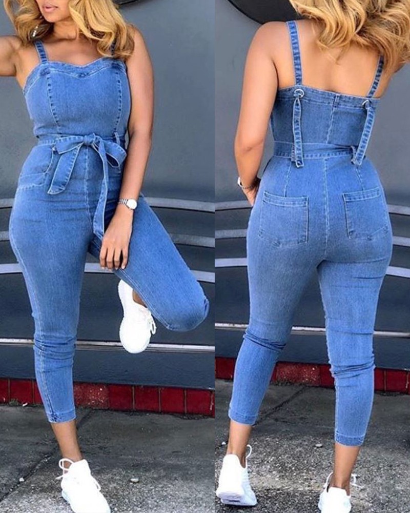 casual denim jumpsuit