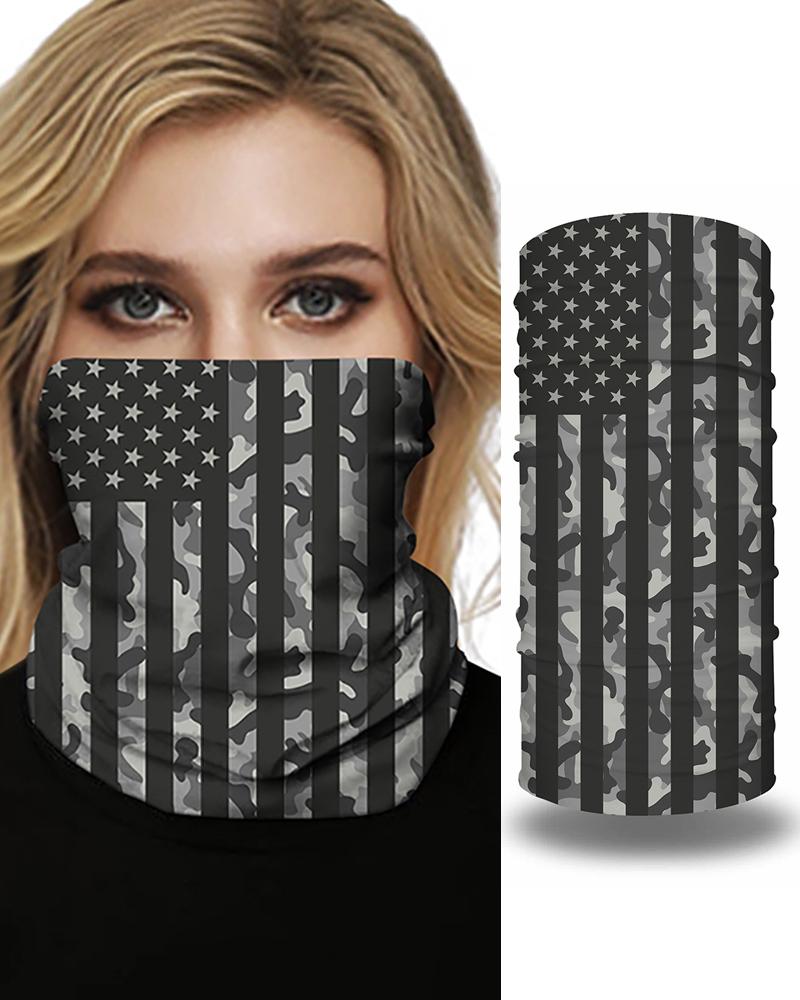 

Print Breathable Face Bandana Magic Scarf Headwrap Balaclava, Black