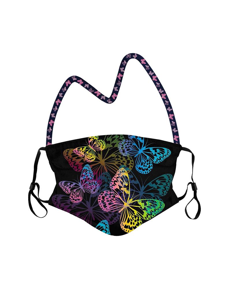 

Butterfly Print Filter Breathable Face Mask, Style10