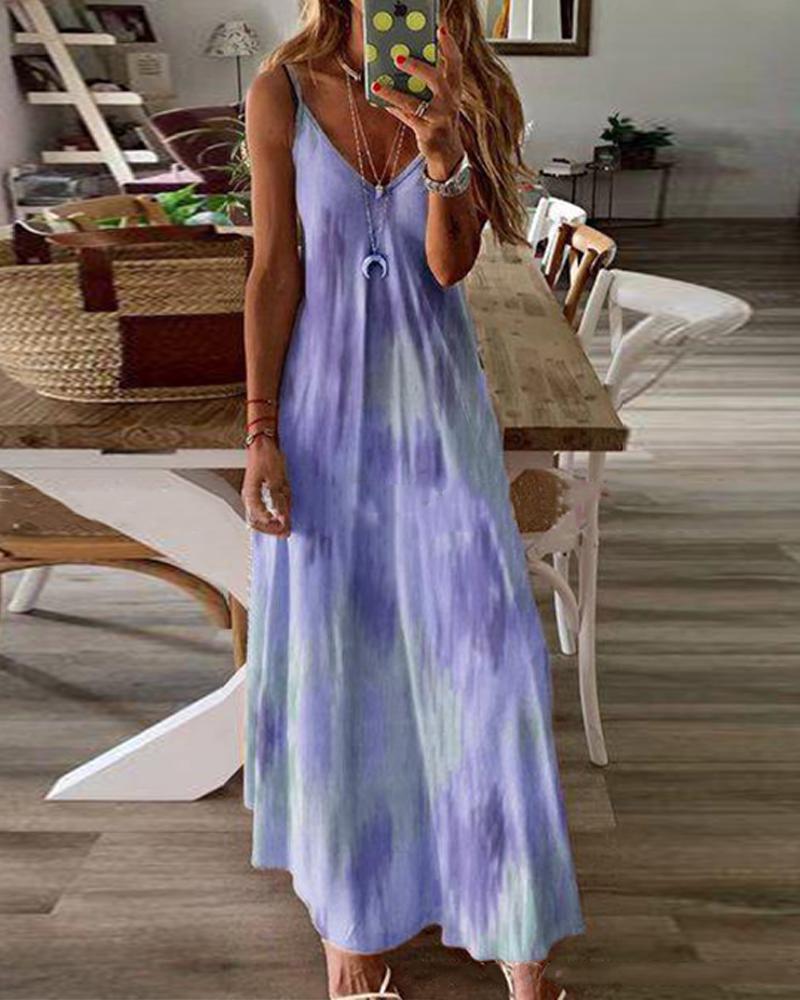 

Tie Dye Cami Maxi Dress, Purple