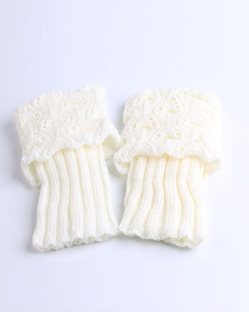 

Long Leg Warmers Knit Leg Warmer Socks, White