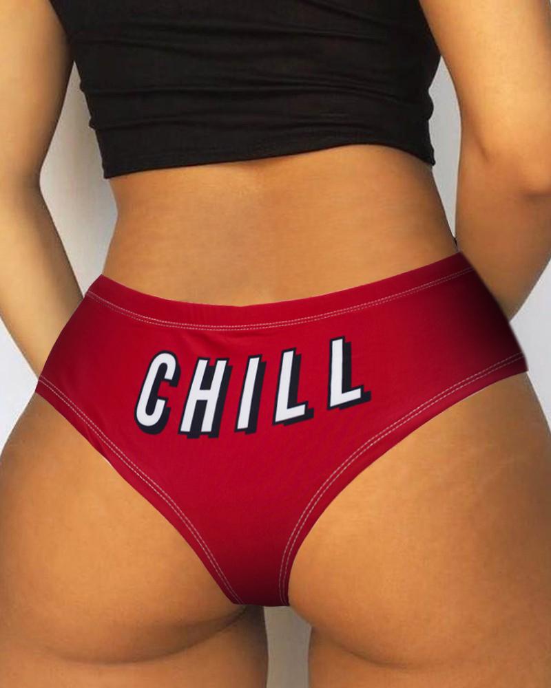 

Graphic / Letter / Plaid / Fruit Print Panty, Style6