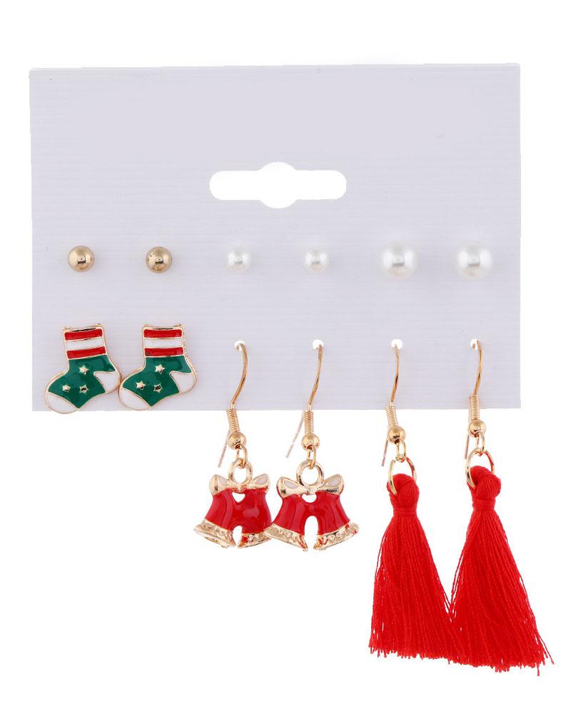 

Beaded Christmas Pattern Tassel 6PCS Earring Set, Style6
