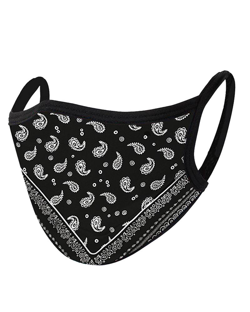 

Paisley Baroque Print Colorblock Breathable Face Mask, Style1