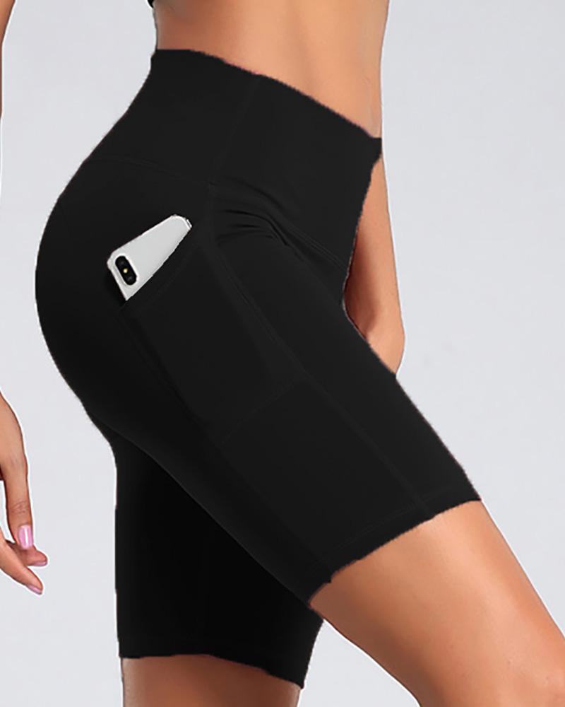 high rise yoga shorts