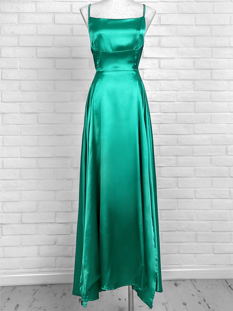 sexy strappy backless thigh split evening dress