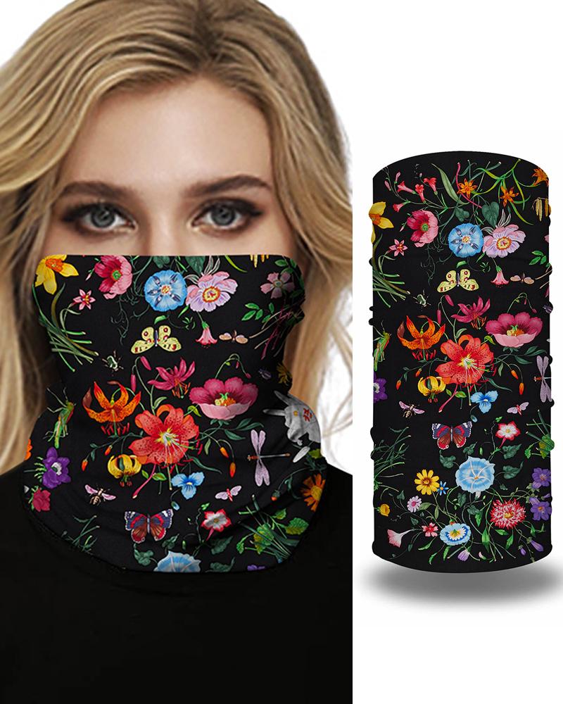 

Floral Print Face Breathable Bandana Magic Scarf Headwrap Balaclava, Multicolor