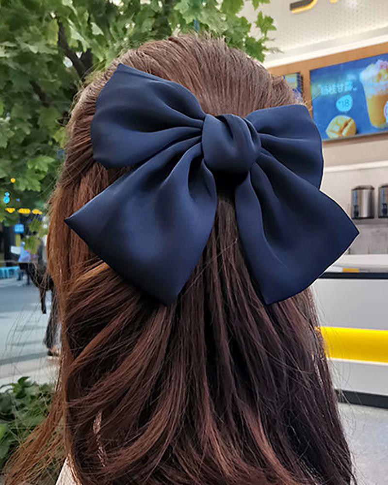 

Colourful Big Ribbon Bowknot Hair Clip, Dark blue