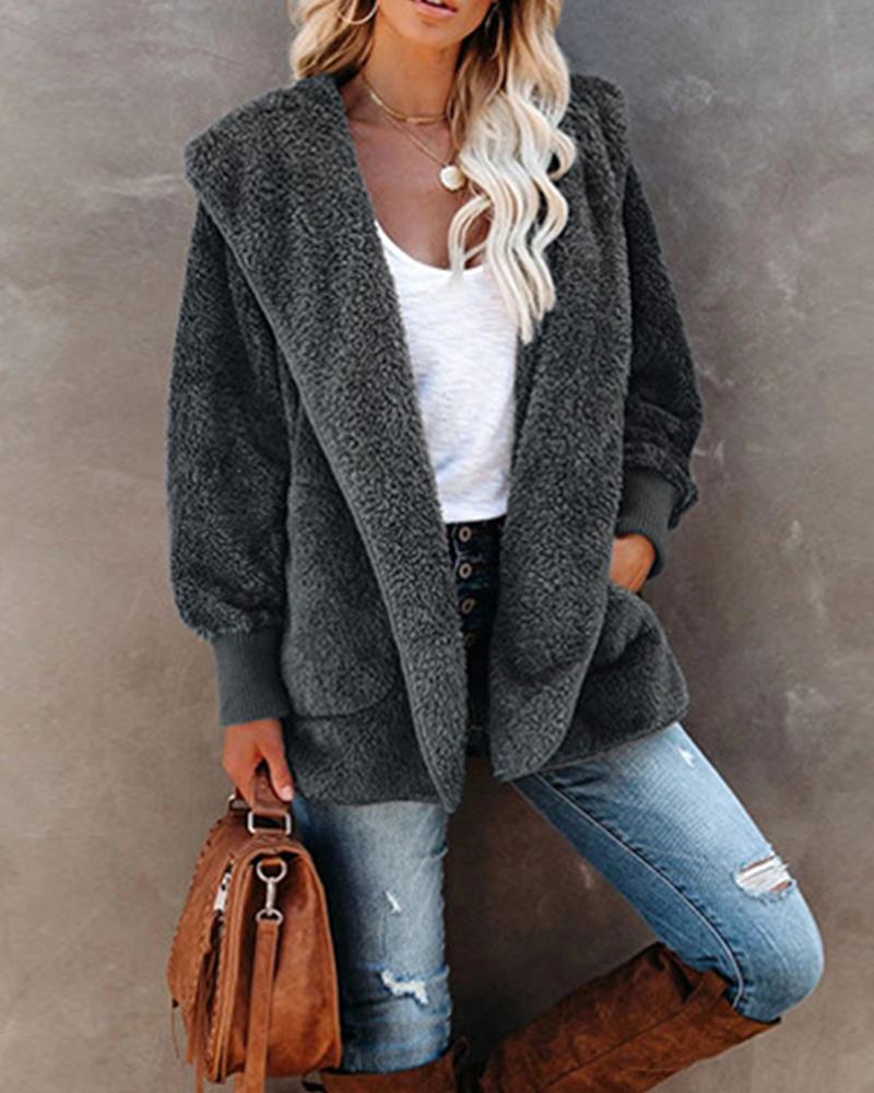 

Faux Shearling Shaggy Oversized Teddy Coats, Gray
