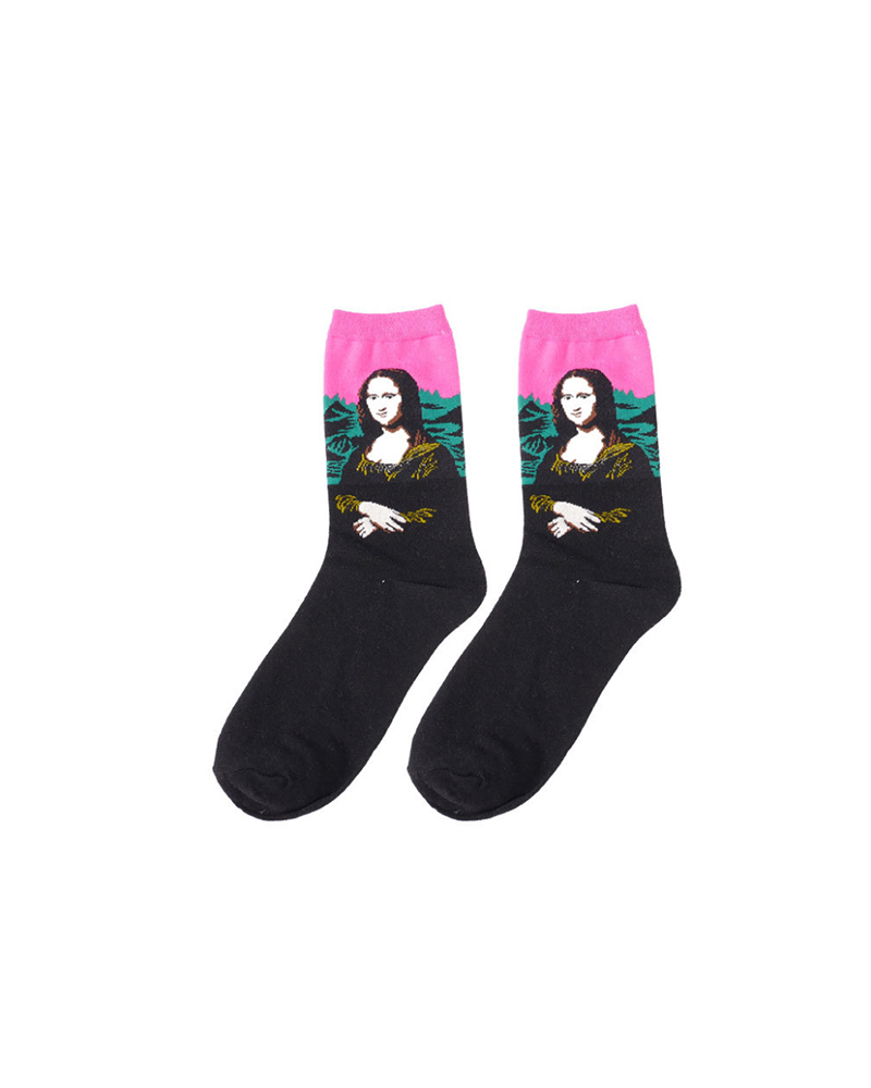 

1Pair Graphic Print Crew Socks, Style6