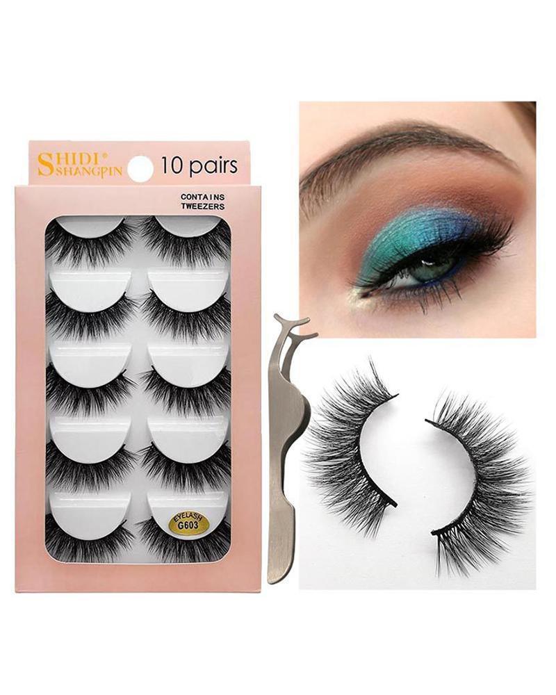 

10Pairs Natural Curly False Eyelashes With 1PCS Clip, Style3