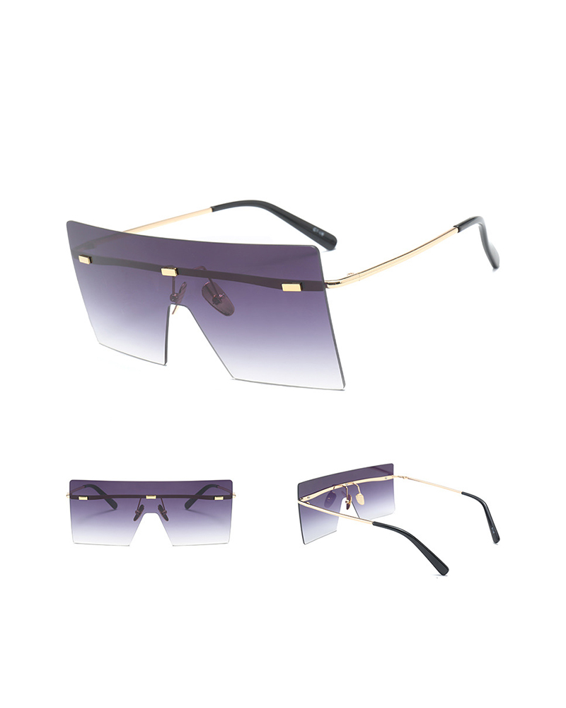 

Square Flexible Metal Frame Sunglasses, Dark grey