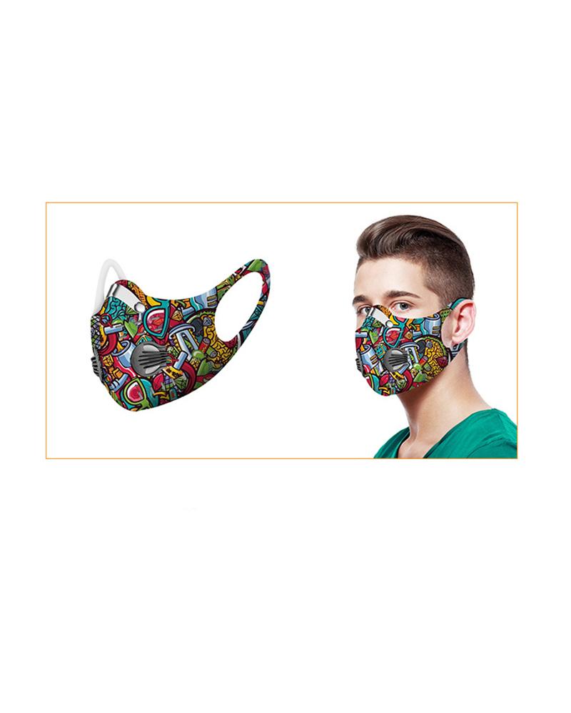 

Printed Face Mask With Valves, Style4