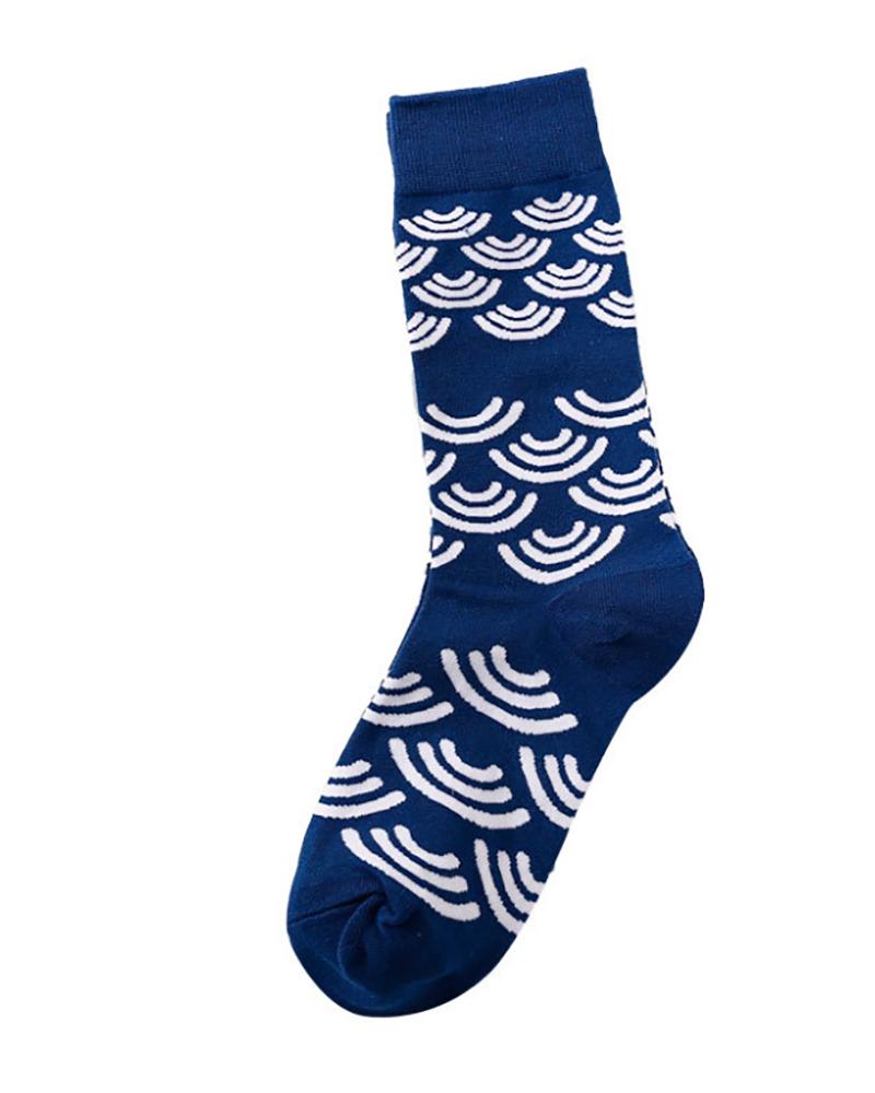 

1Pair Graphic Print Colorblock Crew Socks, Style3