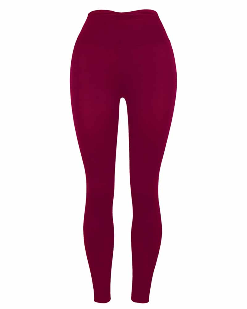 

Solid Skinny High Elastic Yoga Pants, Red
