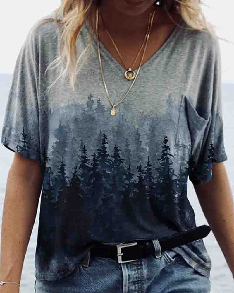 

Graphic Print Half Sleeve Casual T-shirt, Style3